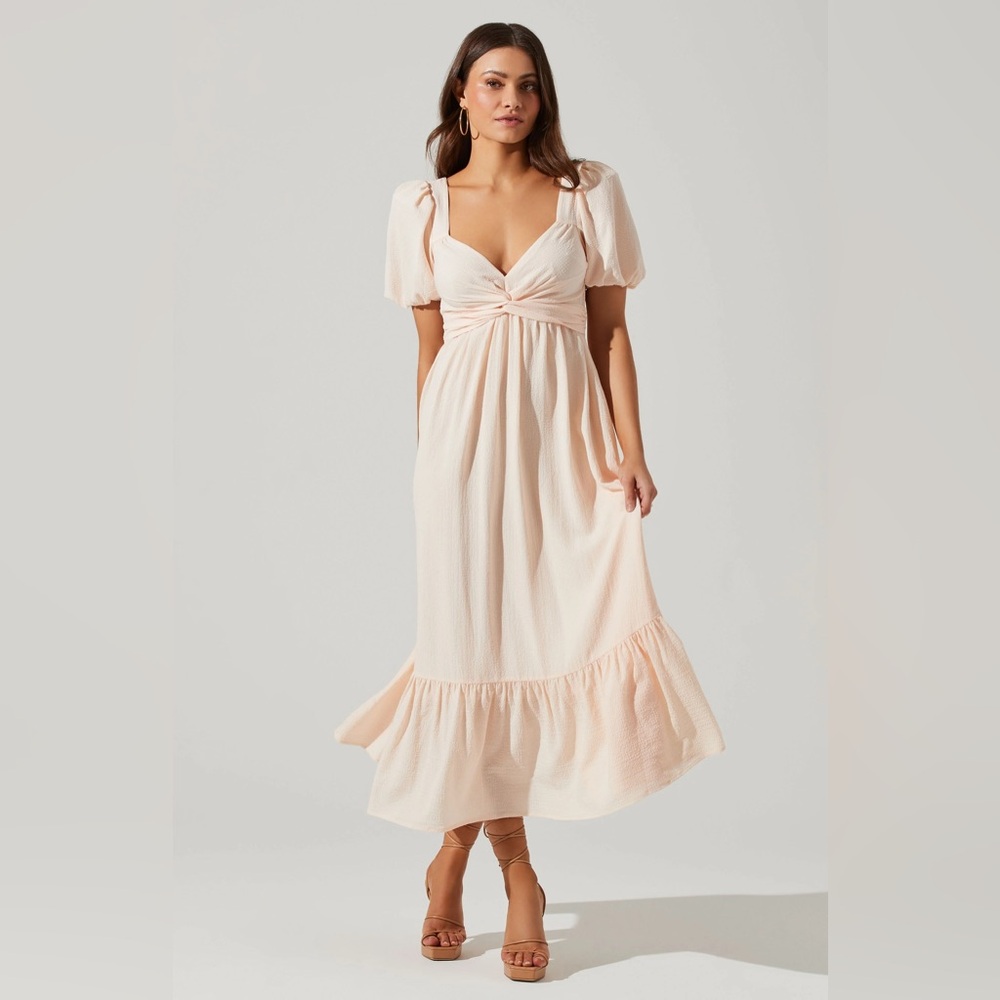 ASTR The Label twist front cream dress